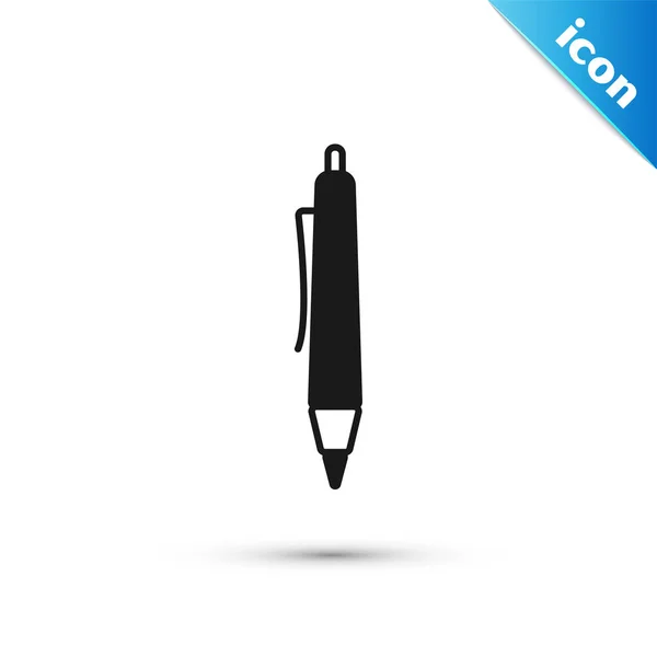 Icône stylo noir isolé sur fond blanc. Illustration vectorielle — Image vectorielle