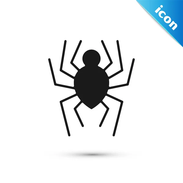 Black Spider icon isolated on white background. Happy Halloween party. Vector Illustration — Stock vektor