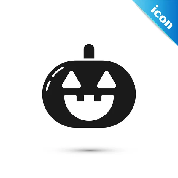 Ícone de abóbora preta isolado no fundo branco. Feliz festa de Halloween. Ilustração vetorial — Vetor de Stock