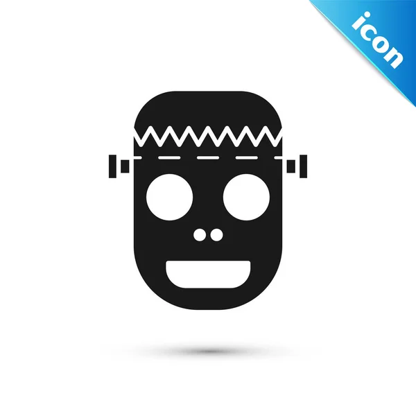 Black Zombie mask icon isolated on white background. Happy Halloween party. Vector Illustration — Διανυσματικό Αρχείο