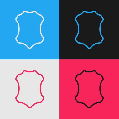 Renk çizgisi Deri simgesi renk arka planda yalıtılmış. Vintage tarzı çizim. Vektör İllüstrasyonu