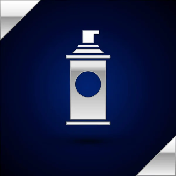 Silver Shaving gel foam icon isolated on dark blue background. Shaving cream. Vector Illustration — Stock Vector