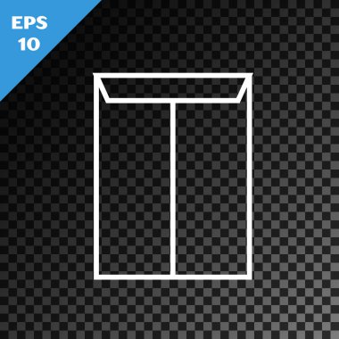 Saydam koyu arka planda yalıtılmış beyaz çizgi Zarf simgesi. E-posta ileti mektubu simgesi. Vektör İllüstrasyonu