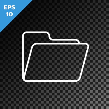 Saydam koyu arka planda yalıtılmış beyaz çizgi Belge klasör simgesi. Muhasebe bağlayıcı sembolü. Muhasebe yönetimi. Vektör İllüstrasyonu