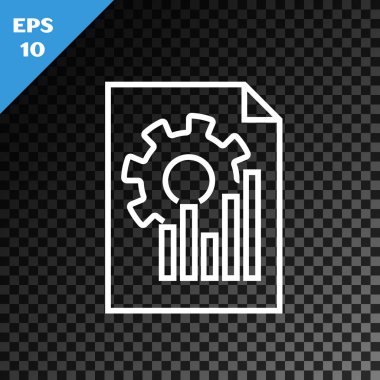 Saydam koyu arka plan üzerinde yalıtılmış grafik grafik simgesi ile Beyaz çizgi Belge. Metin dosyası simgesini bildirin. Muhasebe işareti. Denetim, analiz, planlama. Vektör İllüstrasyonu