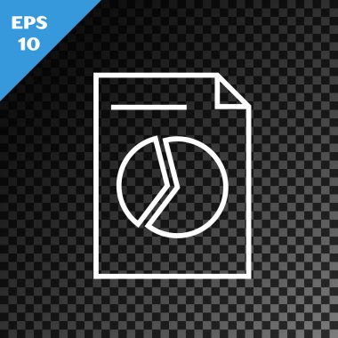 Saydam koyu arka plan üzerinde yalıtılmış grafik grafik simgesi ile Beyaz çizgi Belge. Metin dosyası simgesini bildirin. Muhasebe işareti. Denetim, analiz, planlama. Vektör İllüstrasyonu