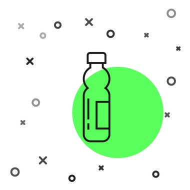 Beyaz arka planda izole edilmiş siyah çizgi su ikonu. Soda su içme tabelası. Vektör İllüstrasyonu