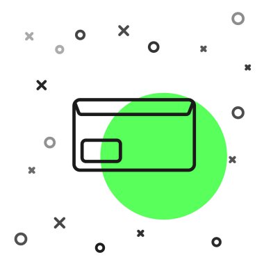 Siyah çizgi Zarf simgesi beyaz arkaplanda izole edildi. E- posta mektup sembolü. Vektör İllüstrasyonu