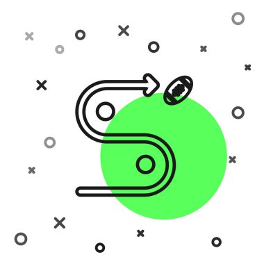 Siyah çizgi Planlama strateji kavram simgesi beyaz arka plan üzerinde izole. Futbol veya Amerikan futbol kupası oluşumu ve taktiği. Vektör İllüstrasyonu