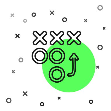 Siyah çizgi Planlama strateji kavram simgesi beyaz arka plan üzerinde izole. Futbol veya Amerikan futbol kupası oluşumu ve taktiği. Vektör İllüstrasyonu