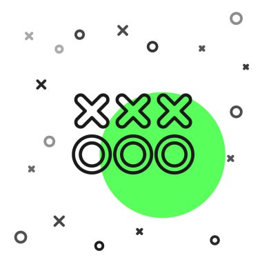 Siyah çizgi Planlama strateji kavram simgesi beyaz arka plan üzerinde izole. Futbol veya Amerikan futbol kupası oluşumu ve taktiği. Vektör İllüstrasyonu