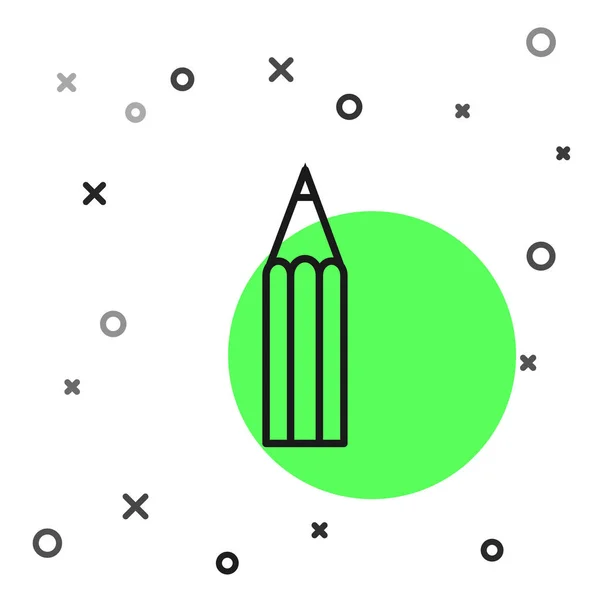Černá linka ikona tužky je izolovaná na bílém pozadí. Značka vzdělání. Kreslicí a vzdělávací nástroje. Symbol školní kanceláře. Vektorová ilustrace — Stockový vektor