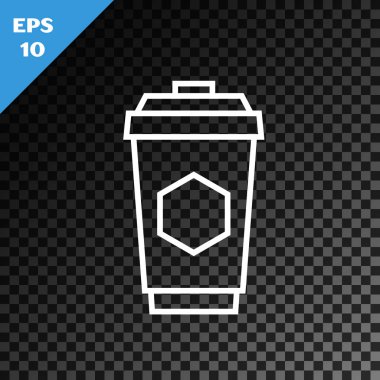 Şeffaf koyu arka planda bal ikonlu beyaz çay fincanı. Tatlı doğal yemek. Vektör İllüstrasyonu