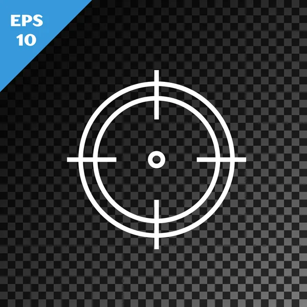 White line Target sport for shooting competition icon isolated on transparent dark background. Clean target with numbers for shooting range or shooting. Vector Illustration