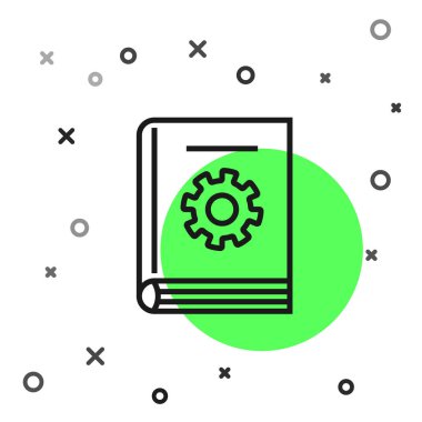 Siyah çizgi Kullanıcı elle simgesi beyaz arkaplanda izole edildi. Kullanıcı rehberi kitabı. Talimat işareti. Kullanmadan önce oku. Vektör İllüstrasyonu