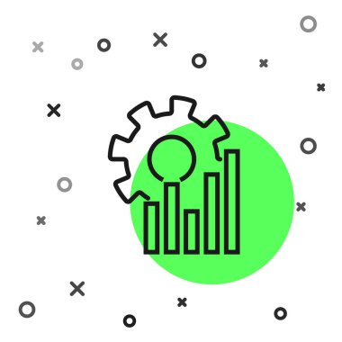 Beyaz arkaplanda siyah çizgi pasta grafiği bilgi simgesi izole edildi. Diyagram çizelgesi. Vektör İllüstrasyonu