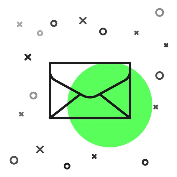 黑线信封图标孤立在白色背景上.电子邮件信件符号。病媒图解 — 图库矢量图片
