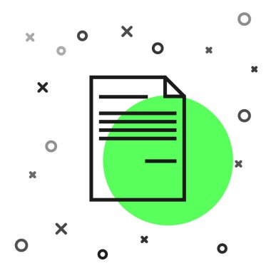 Beyaz arka planda yalıtılmış siyah çizgi Belge simgesi. Dosya simgesi. Denetim listesi simgesi. İş konsepti. Vektör İllüstrasyonu