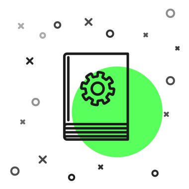 Siyah çizgi Kullanıcı elle simgesi beyaz arkaplanda izole edildi. Kullanıcı rehberi kitabı. Talimat işareti. Kullanmadan önce oku. Vektör İllüstrasyonu