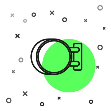 Siyah çizgi Tabela beyaz arka plan üzerinde izole simgesi asılı. Reklam bar, kafe, pub, restoran için uygundur. Vektör İllüstrasyonu