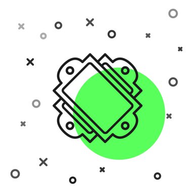 Beyaz arka planda yalıtılmış siyah çizgi Bilet simgesi. Lunapark. Vektör İllüstrasyonu