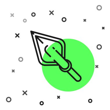 Siyah çizgi Hipster ok ucu simgesi beyaz arka plan üzerinde izole. Vektör İllüstrasyonu