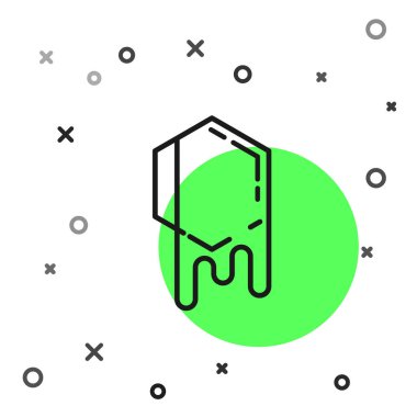 Siyah çizgi Petek simgesi beyaz arka plan üzerinde izole. Bal hücreleri sembolü. Tatlı doğal yemekler. Vektör İllüstrasyonu