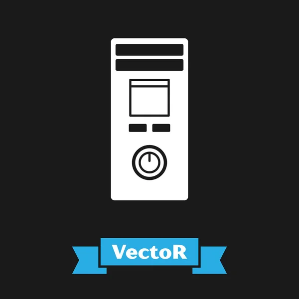 Icono blanco de la casa inteligente aislado sobre fondo negro. Control remoto. Ilustración vectorial — Vector de stock