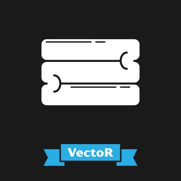Ícone de pilha de toalha branca isolado no fundo preto. Ilustração vetorial — Vetor de Stock