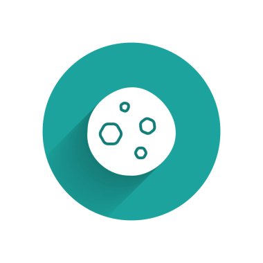 Beyaz Kurabiye ya da uzun gölgeli çikolata ikonlu bisküvi. Yeşil daire düğmesi. Vektör İllüstrasyonu