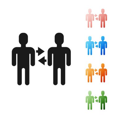 Siyah Proje ekip taban simgesi beyaz arkaplanda izole edildi. İş analizi ve planlama, danışmanlık, takım çalışması, proje yönetimi. Simgeleri renklendirin. Vektör İllüstrasyonu