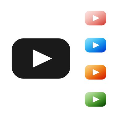 Siyah Oyun simgesi beyaz arkaplanda izole edildi. Simgeleri renklendirin. Vektör İllüstrasyonu