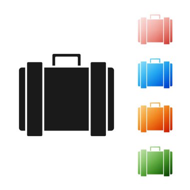 Beyaz arka planda izole edilmiş siyah askeri mühimmat kutusu. Simgeleri renklendirin. Vektör İllüstrasyonu