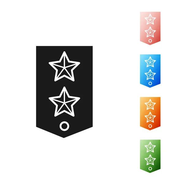 Schwarzes Chevron-Symbol isoliert auf weißem Hintergrund. Militärabzeichen. setzen Symbole bunt. Vektorillustration — Stockvektor