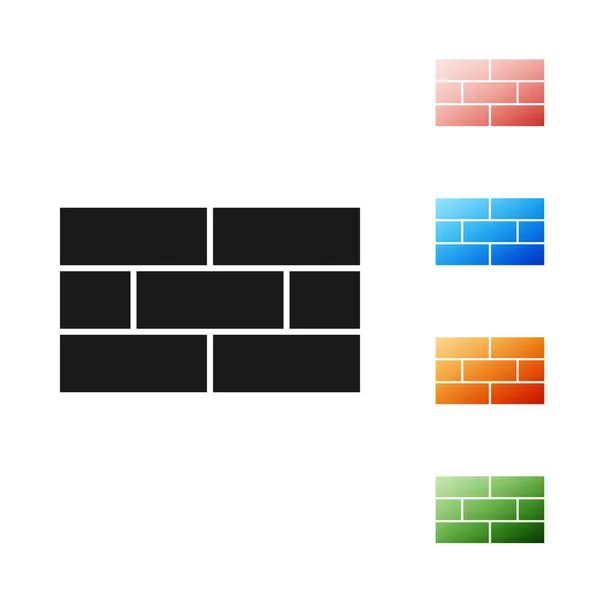 Black Bricks icona isolata su sfondo bianco. Set icone colorate. Illustrazione vettoriale — Vettoriale Stock