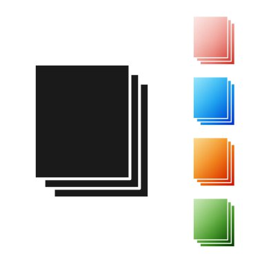 Siyah temiz kağıt simgesi beyaz arkaplanda izole edilmiş. Dosya simgesi. Kontrol listesi simgesi. İş konsepti. Simgeleri renklendirin. Vektör İllüstrasyonu