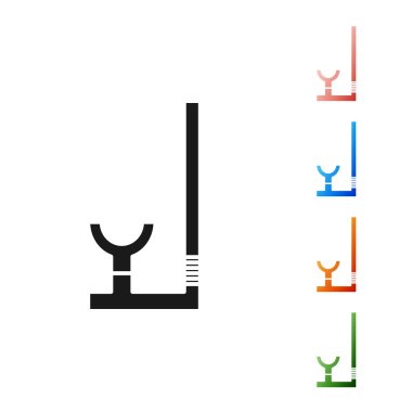 Siyah Şnorkel simgesi beyaz arkaplanda izole edildi. Su altı ekipmanları. Simgeleri renklendirin. Vektör İllüstrasyonu