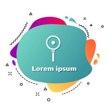 Beyaz arka planda beyaz tava simgesi izole edildi. Kızartma veya kızartma gıda sembolü. Sıvı şekilli soyut pankart. Vektör İllüstrasyonu