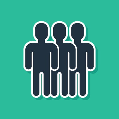 Mavi kullanıcılar Grup simgesi yeşil arka planda yalıtılmış. İnsan grubu simgesi. İş avatar sembolü-kullanıcılar profil simgesi. Vektör Illustration