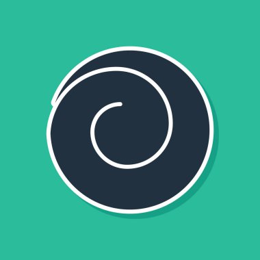 Yeşil arka planda izole edilmiş tarçın ikonlu Blue Roll çöreği. Fırın ürünleri. Vektör İllüstrasyonu