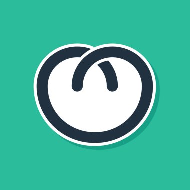 Yeşil arkaplanda mavi simge izole edildi. Alman konforlu yemek hamur işi. Oktoberfest festivali. Vektör İllüstrasyonu