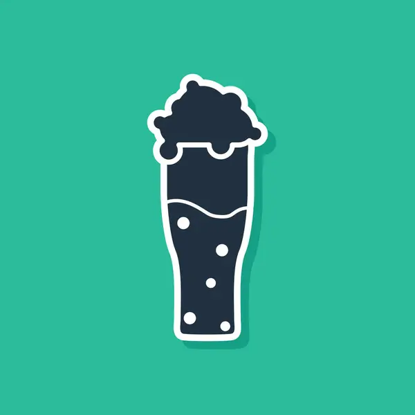 Kék pohár sör ikon elszigetelt zöld háttérrel. Vektorillusztráció — Stock Vector