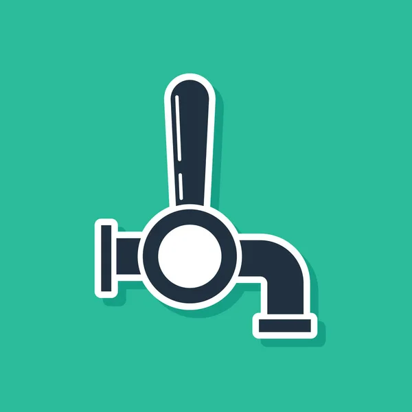 Mavi Bira tıklatma simgesi yeşil arkaplanda izole edildi. Vektör İllüstrasyonu