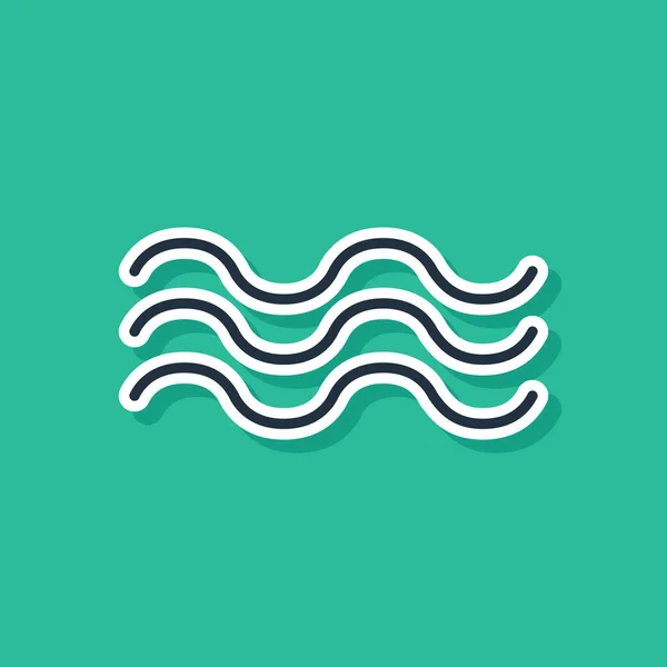 Icône Blue Waves isolée sur fond vert. Illustration vectorielle — Image vectorielle