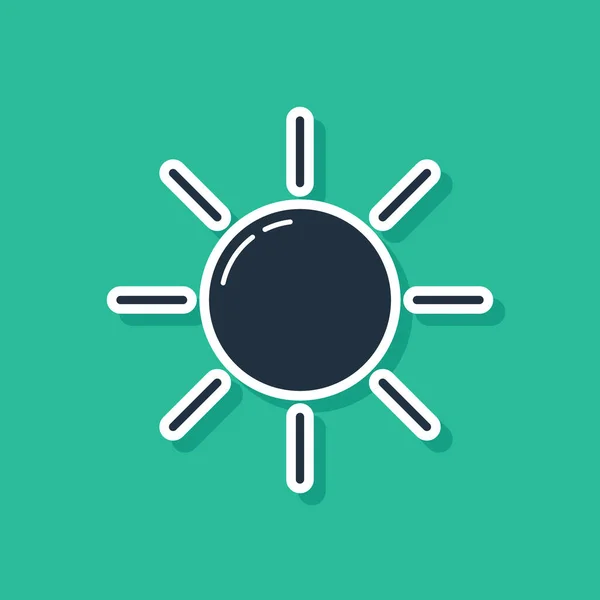 Ікона блакитного Сонця ізольована на зеленому фоні. Векторний приклад — стоковий вектор
