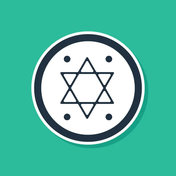 Ікона синьої єврейської монети ізольована на зеленому тлі. Валютний символ. Векторний приклад — стоковий вектор