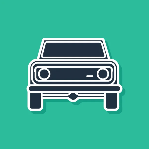 Azul Off icono del coche de carretera aislado sobre fondo verde. Señal del jeep. Ilustración vectorial — Archivo Imágenes Vectoriales