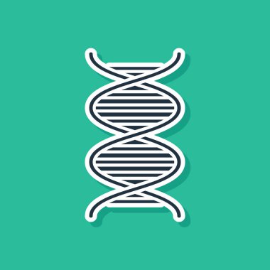 Yeşil arkaplanda mavi DNA sembolü izole edildi. Vektör İllüstrasyonu