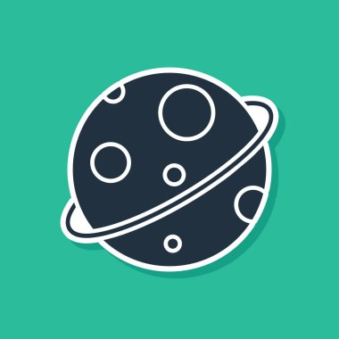 Mavi Gezegen simgesi yeşil arkaplanda izole edildi. Vektör İllüstrasyonu