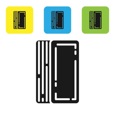 Beyaz arkaplanda izole edilmiş iskambil iskambil simgesi. Kumarhane kumarı. Renkli kare düğmeleri ayarlayın. Vektör İllüstrasyonu